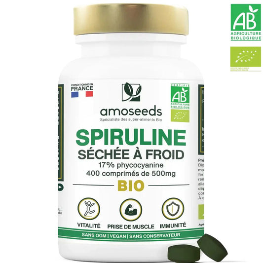 Spiruline Bio 500mg 17% phycocyanine 400 comp