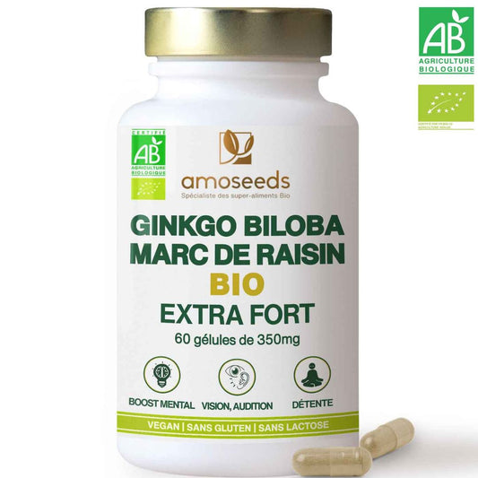 Ginkgo biloba & marc de raisin Bio extra fort 60gél
